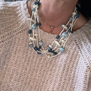 FREE w/purchase. Vintage blue beaded necklace